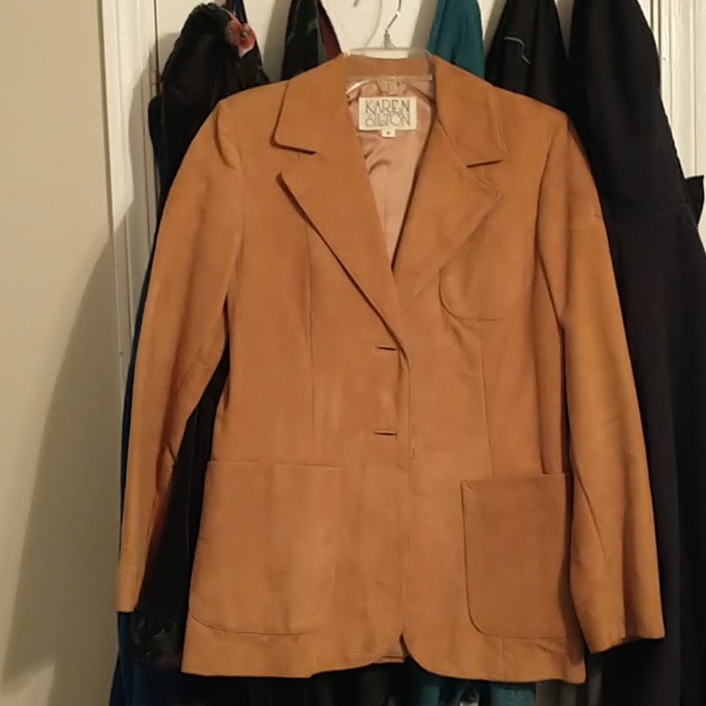 Karen Silton Size 8 Light Brown Leather Jacket
